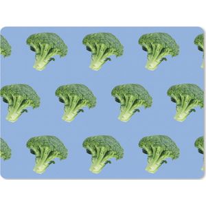 Muismat XXL - Bureau onderlegger - Bureau mat - Groente - Broccoli - Patronen - 80x60 cm - XXL muismat