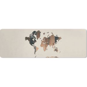 Muismat XXL - Bureau onderlegger - Bureau mat - Wereldkaart - Boom - Natuur - 90x30 cm - XXL muismat