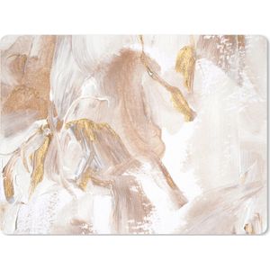 Muismat XXL - Bureau onderlegger - Bureau mat - Verf - Goud - Chic - 80x60 cm - XXL muismat