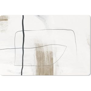 Muismat XXL - Bureau onderlegger - Bureau mat - Verf - Zwart - Wit - 90x60 cm - XXL muismat