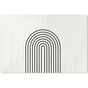 Muismat XXL - Bureau onderlegger - Bureau mat - Kunst - Design - Zwart - Wit - 120x80 cm - XXL muismat