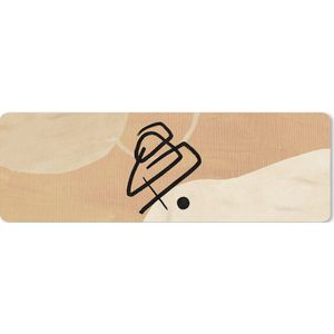 Muismat XXL - Bureau onderlegger - Bureau mat - Zwart - Bruin - Abstract - 90x30 cm - XXL muismat