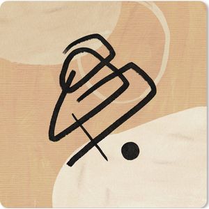 Muismat XXL - Bureau onderlegger - Bureau mat - Design - Abstract - Zwart - Bruin - 60x60 cm - XXL muismat