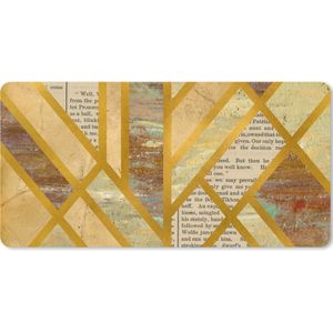 Muismat XXL - Bureau onderlegger - Bureau mat - Goud - Marmer print - Vintage - 80x40 cm - XXL muismat