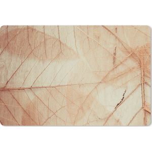 Muismat XXL - Bureau onderlegger - Bureau mat - Bladeren - Roze - Structuur - 90x60 cm - XXL muismat