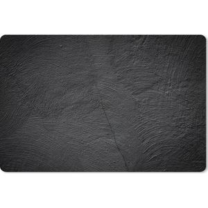 Muismat XXL - Bureau onderlegger - Bureau mat - Beton print - Zwart - Industrieel - 90x60 cm - XXL muismat