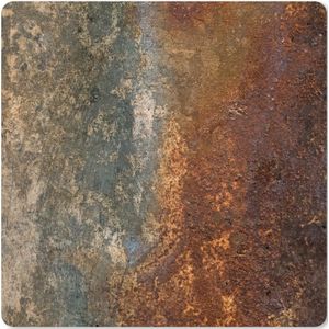 Muismat XXL - Bureau onderlegger - Bureau mat - Staal - Roest print - Oud - Oranje - Grijs - Patroon - Abstract - 40x40 cm - XXL muismat
