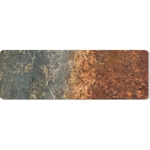 Muismat XXL - Bureau onderlegger - Bureau mat - Staal - Roest print - Oud - Oranje - Grijs - Patroon - Abstract - 90x30 cm - XXL muismat