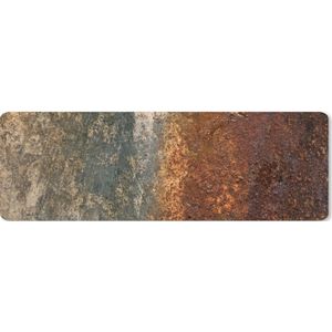 Muismat XXL - Bureau onderlegger - Bureau mat - Staal - Roest print - Oud - Oranje - Grijs - Patroon - Abstract - 90x30 cm - XXL muismat
