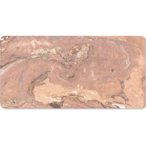 Muismat XXL - Bureau onderlegger - Bureau mat - Keien - Graniet print - Roze - 100x50 cm - XXL muismat