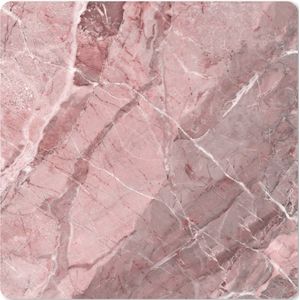 Muismat XXL - Bureau onderlegger - Bureau mat - Roze - Wit - Graniet print - Keien - 60x60 cm - XXL muismat