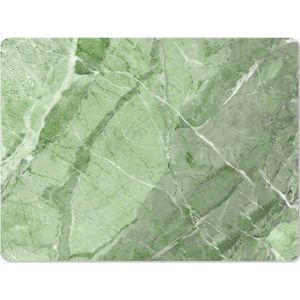 Muismat XXL - Bureau onderlegger - Bureau mat - Steen - Graniet print - Groen - Wit - 80x60 cm - XXL muismat