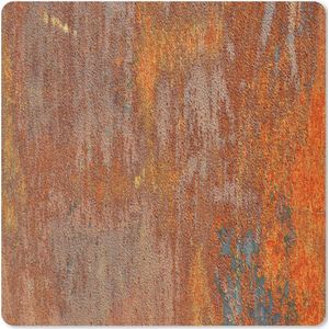Muismat XXL - Bureau onderlegger - Bureau mat - Roest print - Geel - Oranje - 60x60 cm - XXL muismat