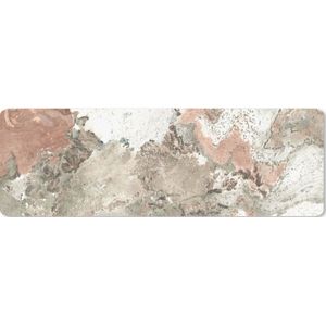 Muismat XXL - Bureau onderlegger - Bureau mat - Graniet print - Keien - Wit - 90x30 cm - XXL muismat