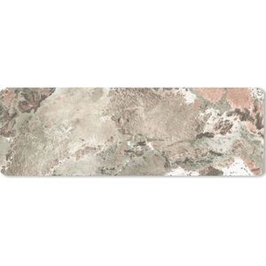 Muismat XXL - Bureau onderlegger - Bureau mat - Kristal - Wit - Graniet print - 90x30 cm - XXL muismat