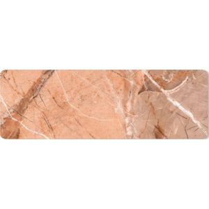 Muismat XXL - Bureau onderlegger - Bureau mat - Graniet print - Kristallen - Oranje - Wit - 90x30 cm - XXL muismat