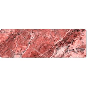 Muismat XXL - Bureau onderlegger - Bureau mat - Keien - Rood - Roze - Graniet print - 90x30 cm - XXL muismat