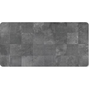 Muismat XXL - Bureau onderlegger - Bureau mat - Tegels - Grijs - Patronen - 120x60 cm - XXL muismat