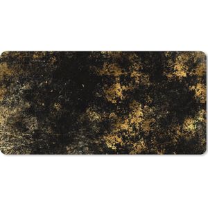 Muismat XXL - Bureau onderlegger - Bureau mat - Zwart - Goud - Verf - 100x50 cm - XXL muismat
