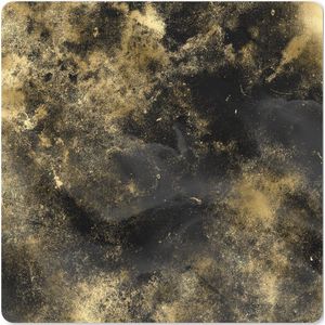Muismat XXL - Bureau onderlegger - Bureau mat - Abstract - Goud - Zwart - 60x60 cm - XXL muismat