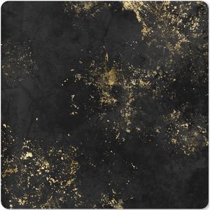 Muismat XXL - Bureau onderlegger - Bureau mat - Goud - Zwart - Abstract - 60x60 cm - XXL muismat