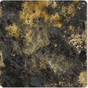 Muismat XXL - Bureau onderlegger - Bureau mat - Marmer print - Goud - Zwart - 40x40 cm - XXL muismat