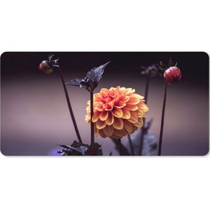 Muismat XXL - Bureau onderlegger - Bureau mat - Bloemen - Chrysant - Macro - Planten - 90x45 cm - XXL muismat