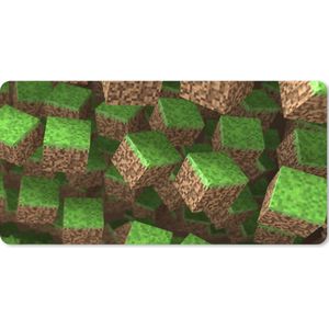 Muismat XXL - Bureau onderlegger - Bureau mat - Gaming - Blokken - 90x45 cm - XXL muismat - Geschikt voor Gaming Muis en Gaming PC set