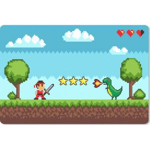 Muismat XXL - Bureau onderlegger - Bureau mat - Gaming - Arcade - Retro - 90x60 cm - XXL muismat - Geschikt voor Gaming Muis en Gaming PC set