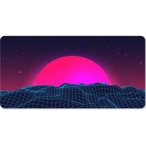 Muismat XXL - Bureau onderlegger - Bureau mat - Gaming - Neon - Landschap - 100x50 cm - XXL muismat - Geschikt voor Gaming Muis en Gaming PC set