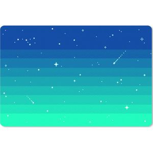 Muismat XXL - Bureau onderlegger - Bureau mat - Gaming - Sterren - Pixel Art - 90x60 cm - XXL muismat - Geschikt voor Gaming Muis en Gaming PC set