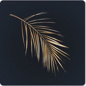 Muismat XXL - Bureau onderlegger - Bureau mat - Planten - Goud - Zwart - Bladeren - Luxe - 40x40 cm - XXL muismat