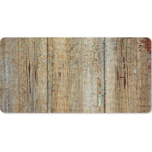 Muismat XXL - Bureau onderlegger - Bureau mat - Vintage - Roest print - Industrieel - Plank - 90x45 cm - XXL muismat