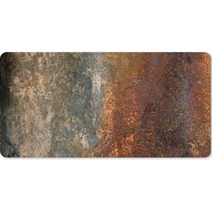 Muismat XXL - Bureau onderlegger - Bureau mat - IJzer - Abstract - Roest print - 120x60 cm - XXL muismat