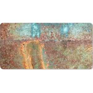 Muismat XXL - Bureau onderlegger - Bureau mat - Roest print - Oranje - Bruin - 120x60 cm - XXL muismat