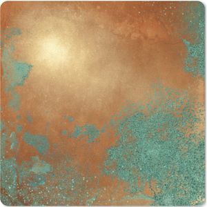 Muismat XXL - Bureau onderlegger - Bureau mat - Brons - Roest print - Blauw - 40x40 cm - XXL muismat