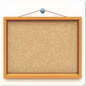 Muismat XXL - Bureau onderlegger - Bureau mat - Een illustratie van een bord met een kurkstructuur en een houten rand - 60x60 cm - XXL muismat