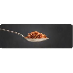 Muismat XXL - Bureau onderlegger - Bureau mat - Kruiden - Lepel - Specerijen - Zwart - Italiaans - 90x30 cm - XXL muismat