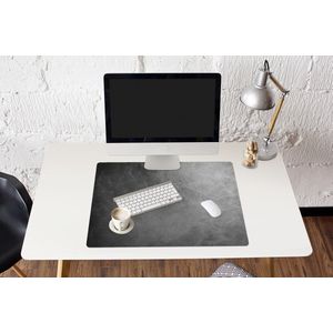 Muismat XXL - Bureau onderlegger - Bureau mat - Leer - Lederlook - Industrieel - Grijs - 80x60 cm - XXL muismat
