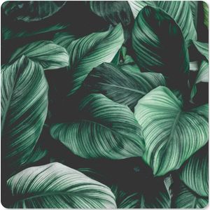 Muismat XXL - Bureau onderlegger - Bureau mat - Jungle - Bladeren - Tropisch - Planten - Natuur - 60x60 cm - XXL muismat