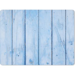 Muismat XXL - Bureau onderlegger - Bureau mat - Blauwe muur met een planken structuur - 80x60 cm - XXL muismat