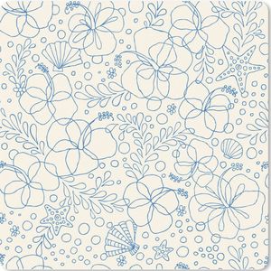 Muismat XXL - Bureau onderlegger - Bureau mat - Zomer - Bloemen - Blauw - 60x60 cm - XXL muismat