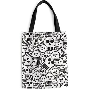 MuchoWow® Schoudertas - Strandtas - Big Shopper - Boodschappentas - Schedel - Patronen - Punk - Cartoon - 40x50 cm - Katoenen tas