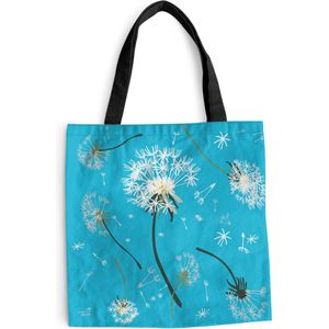 MuchoWow® Schoudertas - Strandtas - Big Shopper - Boodschappentas - Design - Plant - Paardenbloem - 40x40 cm - Katoenen tas