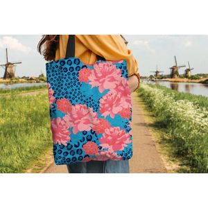 Schoudertas - Strandtas - Shopper Patronen - Jungle - Bloem - Luipaard print - 40x50 cm - Katoenen tas