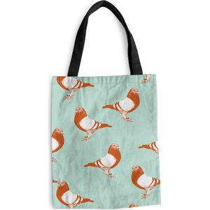 MuchoWow® Schoudertas - Strandtas - Big Shopper - Boodschappentas - Duif - Vogel - Patroon - 40x50 cm - Katoenen tas