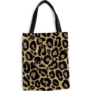 MuchoWow® Schoudertas - Strandtas - Big Shopper - Boodschappentas - Panterprint - Patronen - Luipaard - Patronen - 40x50 cm - Katoenen tas