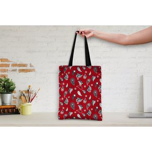 MuchoWow® Schoudertas - Strandtas - Big Shopper - Boodschappentas - Bandana - Flora - Retro - Design - 40x50 cm - Katoenen tas