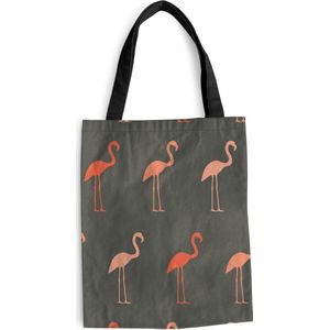 MuchoWow® Schoudertas - Strandtas - Big Shopper - Boodschappentas - Flamingo - Vogel - Patronen - 40x50 cm - Katoenen tas