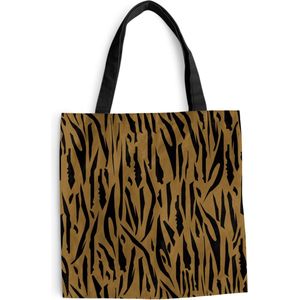 MuchoWow® Schoudertas - Strandtas - Big Shopper - Boodschappentas - Patronen - Tijgerprint - Bont - 45x45 cm - Katoenen tas